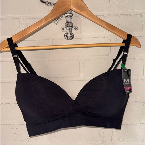 Maidenform black bra large DD seamless foam bralette NEW soft no underwire - Picture 1 of 6